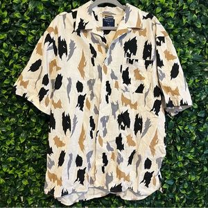 Trust Linen Blend Retro Button Up Sz XL